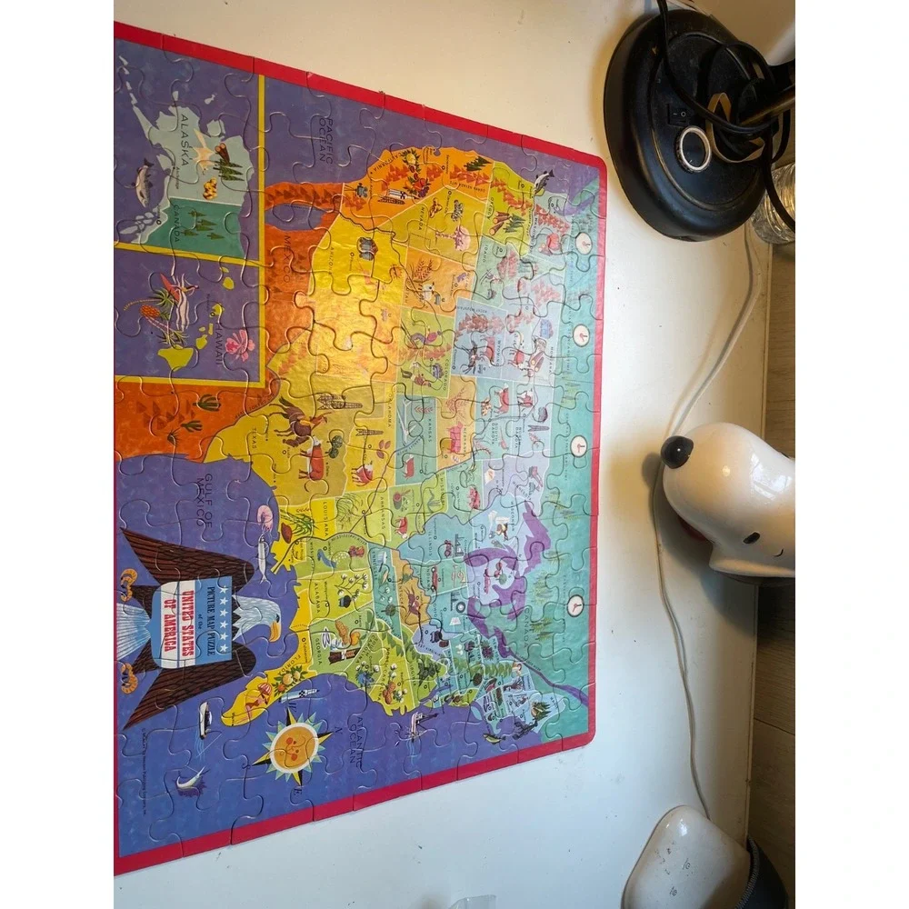 Vintage 1965 Whitman United States Of America Map 100 Piece Puzzle Complete